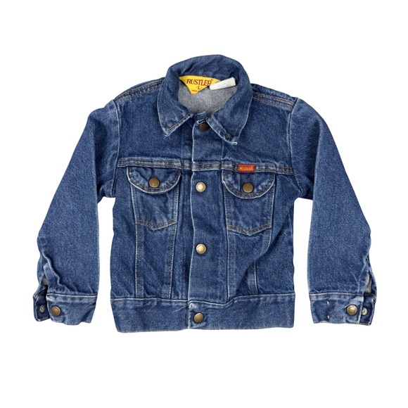 Rustler Other - Vtg 80s Rustler Kids Denim Jacket 4T 5T USA Made Blue Trucker Western
